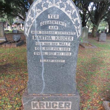 KRUGER Martha nee VAN DER WALT 1889-1919
