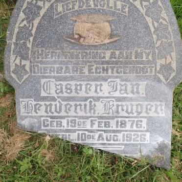 KRUGER Casper Jan Henderik 1876-1926 &amp; Martha MOSES 1875-1970