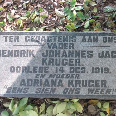 KRUGER Hendrik Johannes Jacob -1919 &amp; Adriana