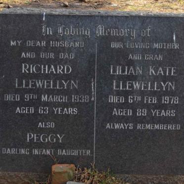 LLEWELLYN Richard -1938 &amp; Lilian Kate -1978 :: LLEWELLYN Peggy
