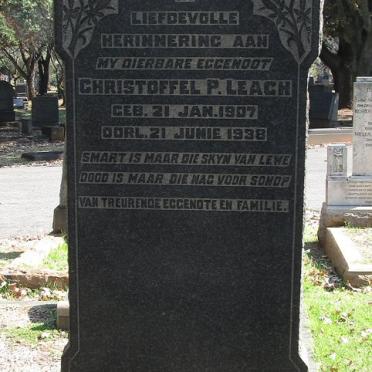 LEACH Christoffel P. 1907-1938
