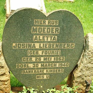 LIEBENBERG Aletta Josina nee FOURIE 1862-1940