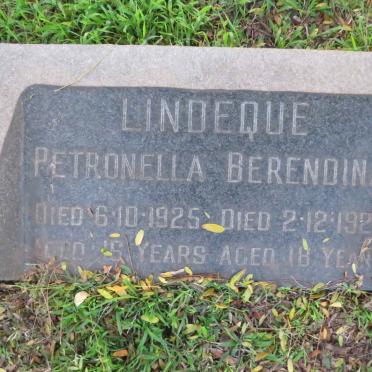 LINDEQUE Petronella -1925 :: LINDEQUE Berendina -1925