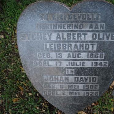 LEIBBRANDT Sydney Albert Oliver 1868-1942 :: LEIBBRANDT Johan David 1908-1926
