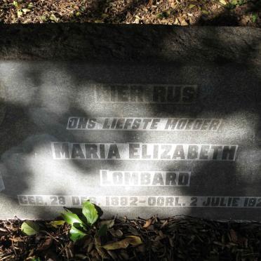 LOMBARD Maria Elizabeth 1882-1920