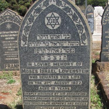 LOWENSTEIN Moses Israel -1927
