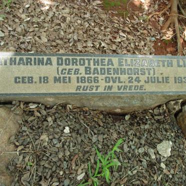 LINDE Catharina Dorothea Elizabeth nee BADENHORST 1866-1938