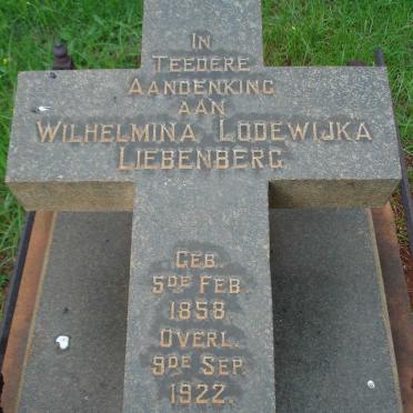 LIEBENBERG Wilhelmina Lodewijka 1858-1922