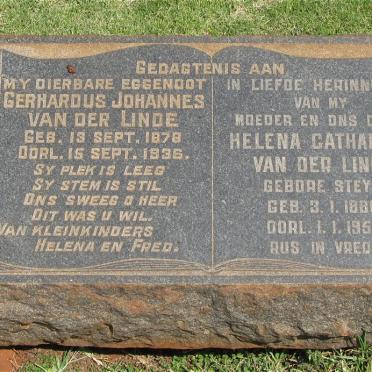 LINDE Gerhardus Johannes, van der 1878-1936 &amp; Helena Catharina STEYN 1886-1956 