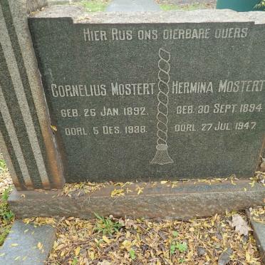 MOSTERT Cornelius 1892-1938 &amp; Hermina 1894-1947