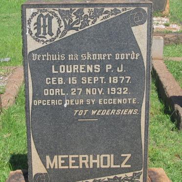 MEERHOLZ Lourens P.J. 1877-1932