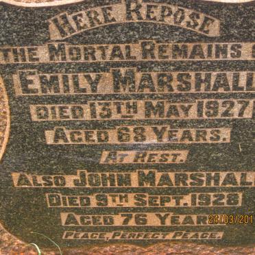 MARSHALL John -1928 &amp; Emily -1927