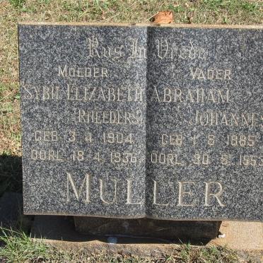 MULLER Abraham Johannes 1885-1953 &amp; Sybil Elizabeth RHEEDERS 1904-1936