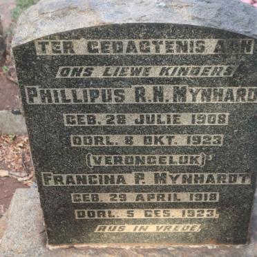 MYNHARDT Phillipus R.N. 1908-1923 :: MYNHARDT Francina P. 1918-1923