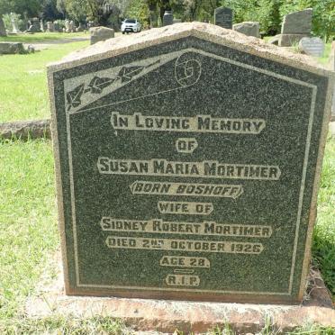 MORTIMER Susan Maria nee BOSHOFF -1926