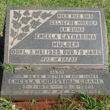 MULDER Engela Catharina -1929 :: CRANE Engela Christina 1879-1973