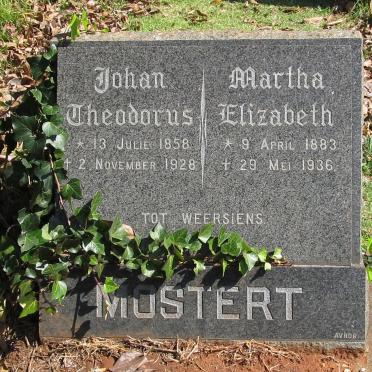 MOSTERT Johan Theodorus 1858-1928 &amp; Martha Elizabeth 1883-1936