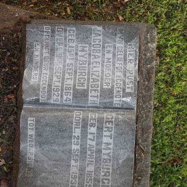 MYBURGH Gert 1859-1936 &amp; Jacoba Elizabeth 1864-1929