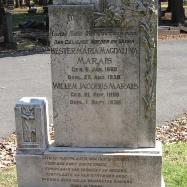 MARAIS Willem Jacobus 1866-1938 &amp; Hester Maria Magdalena 1869-1938