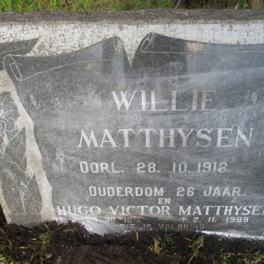 MATTHYSEN Willie -1918 :: MATTHYSEN Hugo Victor 1916-1999
