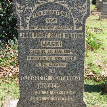 MORTON John Henry Smith 1864-1928 &amp; Elizabeth Gertruida 1864-1956