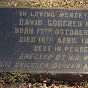 NEFF David Godfred 1900-1932