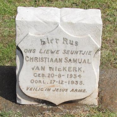 NIEKERK Christiaan Samual, van 1934-1935