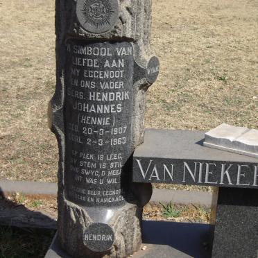 NIEKERK Hendrik Johannes, van 1907-1963