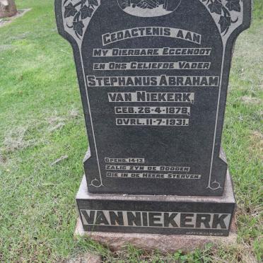 NIEKERK Stephanus Abraham, van 1878-1931