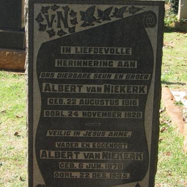 NIEKERK Albert, van 1878-1935 :: Albert 1916-1928