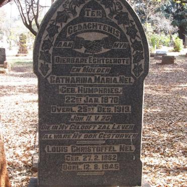NEL Louis Christoffel 1862-1945 &amp; Catharina Maria HUMPHRIES 1870-1919