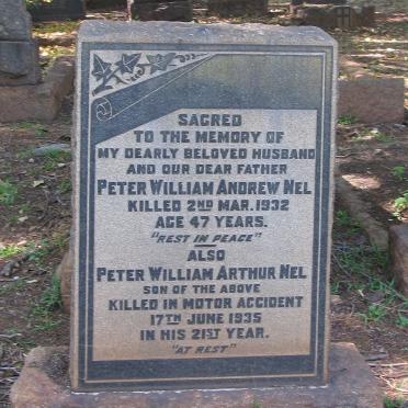 NEL Peter William Andrew  -1932 :: NEL Peter William Arthur -1935