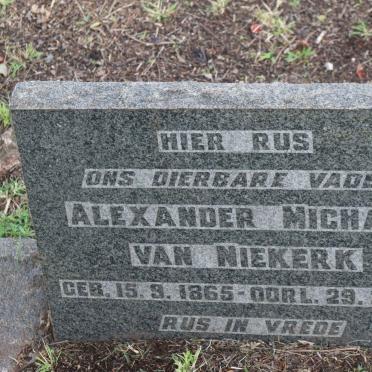 NIEKERK Alexander Michael, van 1865-1931