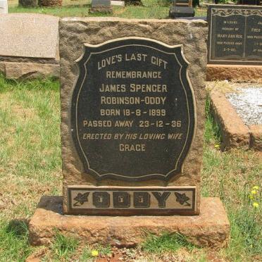 ODDY James Spencer, ROBINSON 1899-1936