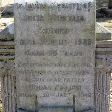 ONTONG Jonas William -1949 &amp; Julia Cornelia -1929