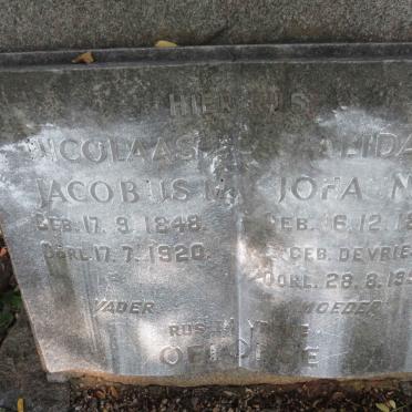 OELOFSE Nicolaas Jacobus 1848-1920 &amp; Alida Johanna DE VRIES 1872-1952