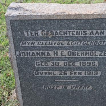 OBERHOLZER Johanna H.E. 1896-1919
