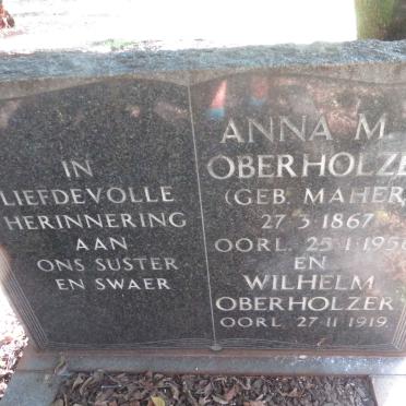 OBERHOLZER Wilhelm -1919 &amp; Anna M.E. 1867-1956