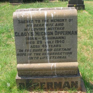 OPPERMAN Gladys Mignon nee SCHUMANN -1940