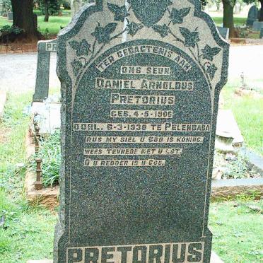 PRETORIUS Daniel Arnoldus 1906-1938