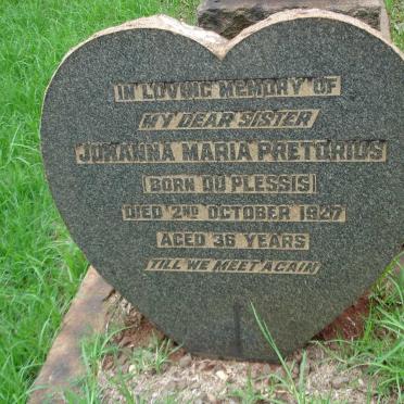 PRETORIUS Johanna Maria nee DU PLESSIS -1927