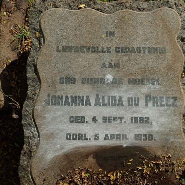 PREEZ Johanna Alida, du 1882-1939