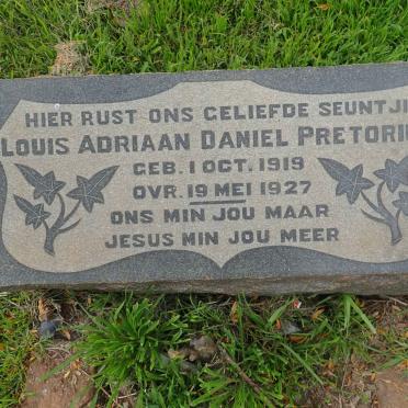 PRETORIUS Louis Adriaan Daniel 1919-1927