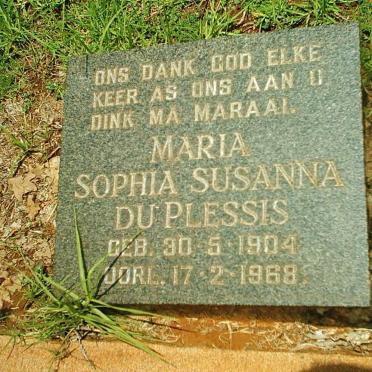 PLESSIS Maria Sophia Susanna, du 1904-1968