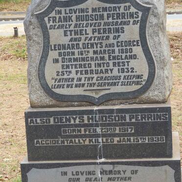 PERRINS Frank Hudson 1880-1932 &amp; Ethel White 1885-1974 :: PERRINS Denys Hudson 1917-1938