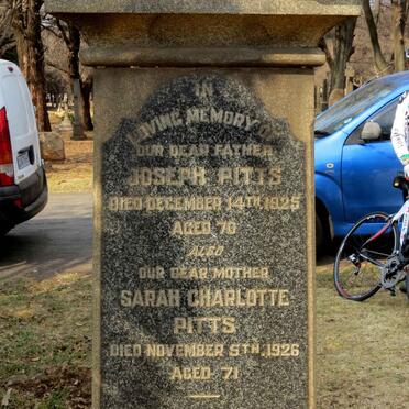 PITTS Joseph -1925 &amp; Sarah Charlotte -1926