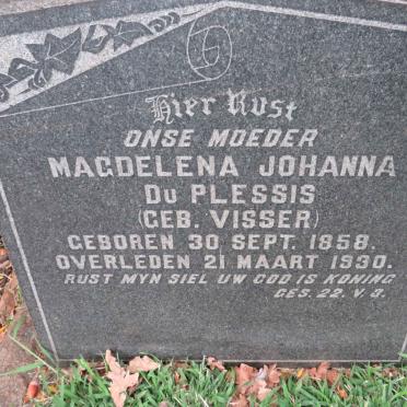 PLESSIS Magdelena Johanna, du nee VISSER 1858-1930