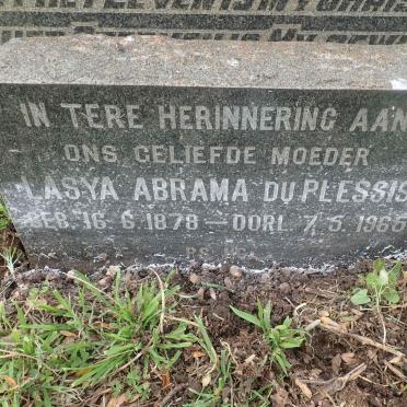 PLESSIS Lasya Abrama, du 1878-1965