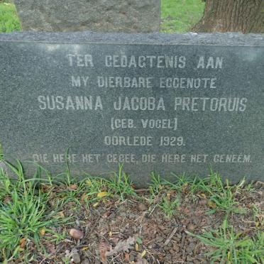 PRETORIUS Susanna Jacoba nee VOGEL -1929