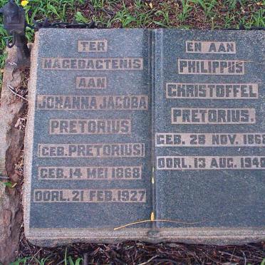 PRETORIUS Philippus Christoffel 1868-1940 &amp; Johanna Jacoba PRETORIUS 1868-1927